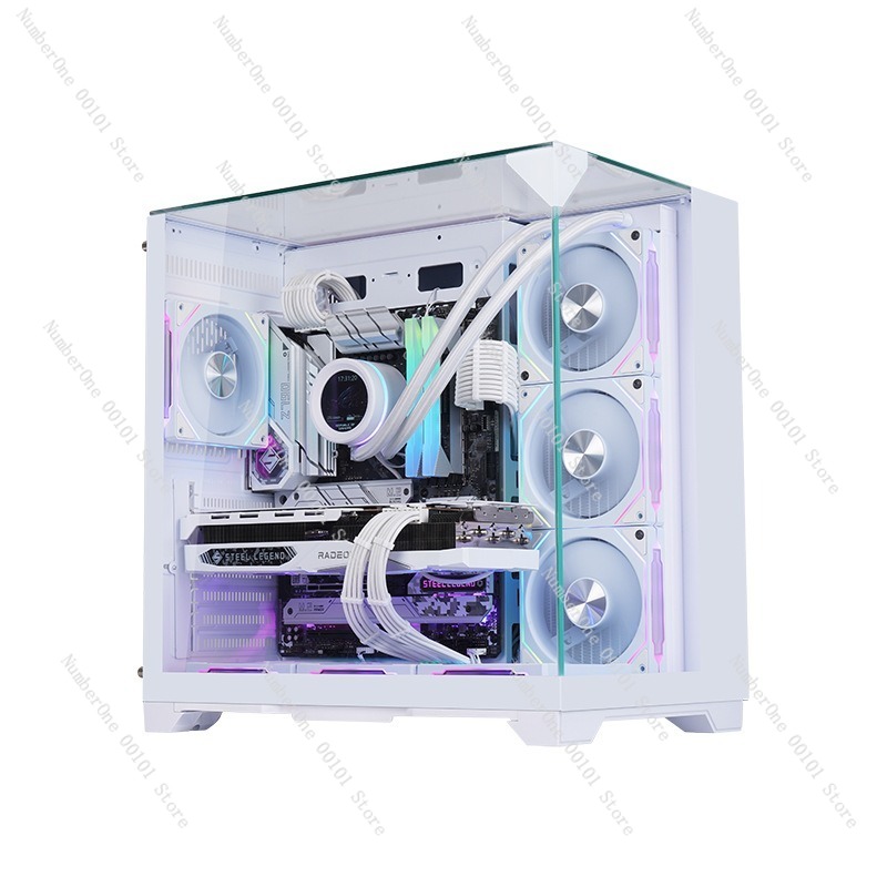 Pc Gaming Case - ATXゲーミングPCケース パノラマ強化ガラス 7ファン対応 RGBライティング デスクトップコンピューターケース 高風量ゲーミングシャーシ