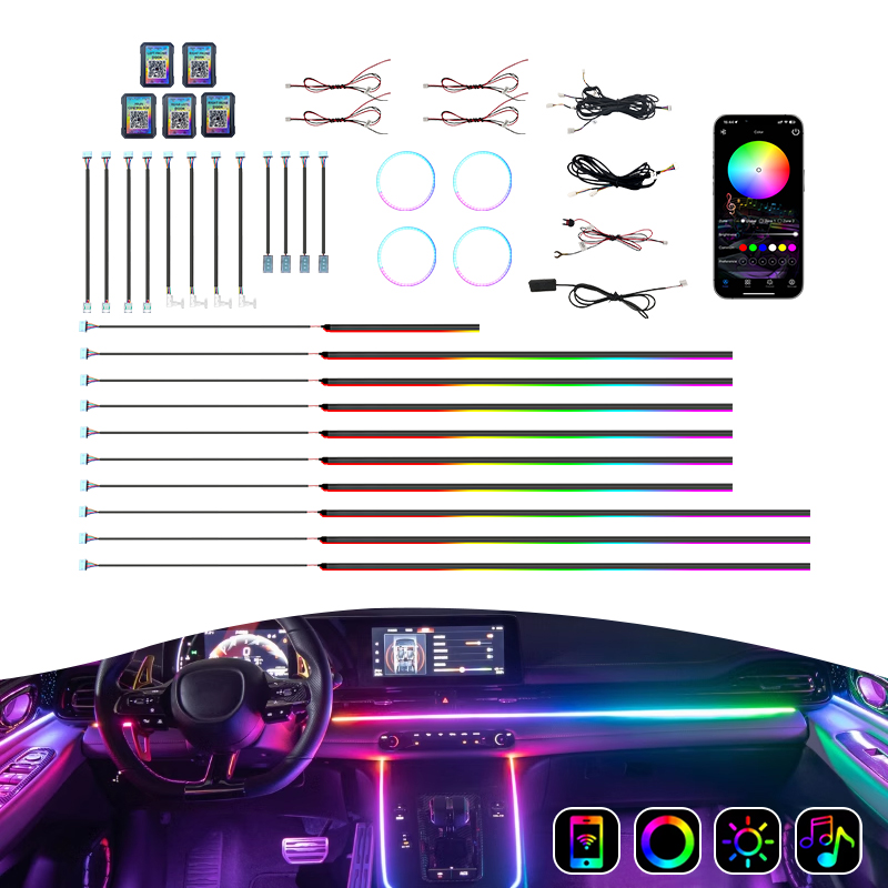 Rgb Light Strip - 売上No.1 車用アンビエントライトキット 18in1/10in1/6in1 インテリアLEDカーライト シンフォニーLEDストリップライト RGB