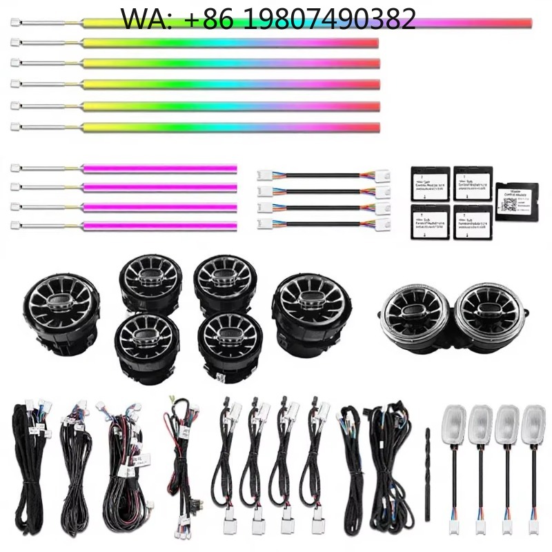 Rgb Light Strip - W217 W222クーペ ダイナミックC217ライトストリップ、64色RGBインテリアアンビエントライトラグジュアリー2ドアセダン車装飾アップグレードパーツ