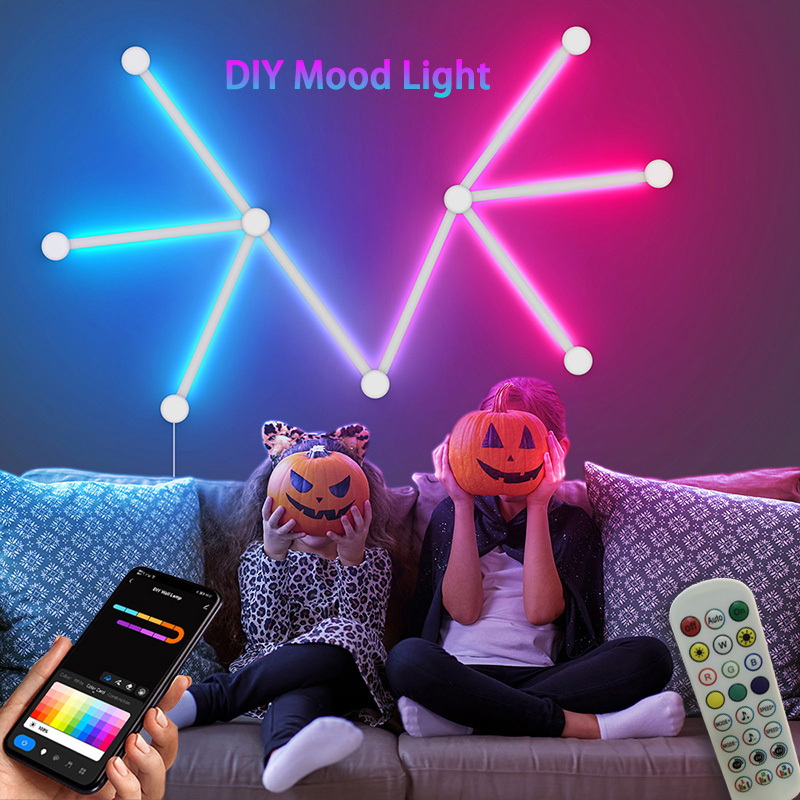 Rgb Light Strip - スマートRGBウォールランプ、Bluetoothアプリ接続LEDライトバー（音楽パーティー用）、DIYテレビバックライト、寝室ゲーム用雰囲気装飾
