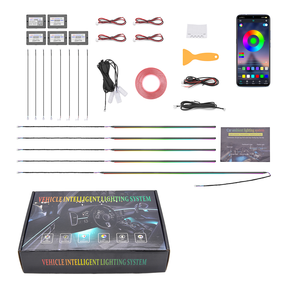 Rgb Light Strip - 人気商品 車用アンビエントライトキット 18 in 1 インテリアLEDカーライト