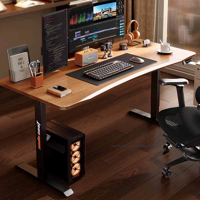Pc Gaming High End - モダンな無垢材ゲーミングデスク北欧ハイエンド学習多機能電動高さ調節可能なコンピューターデスク家庭用家具FYCD