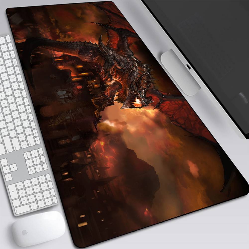 Pc Gaming World Of Warcraft - World of Warcraft デスウィング ネルタリオン大型ゲーミングマウスパッドコンピュータラップトップマウスパッドキーボードパッドデスクマット PC