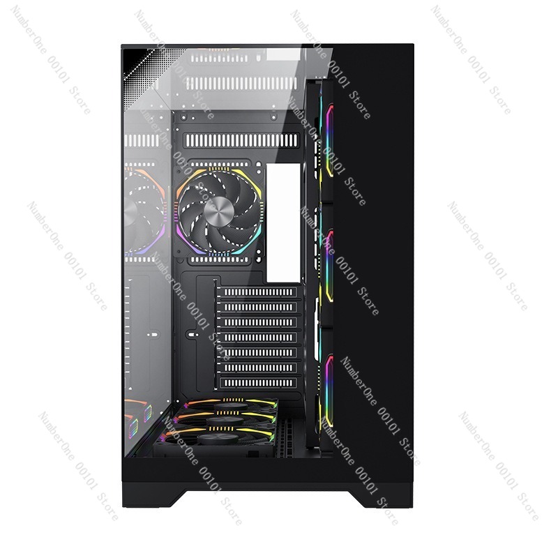 ATXゲーミングPCケース パノラマ強化ガラス 7ファン対応 - Pc Gaming Case のレビューと価格