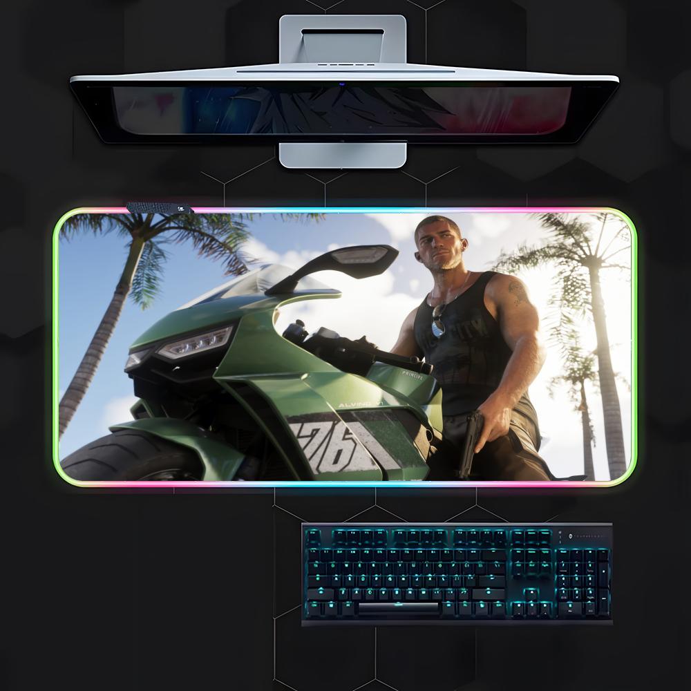 ゲーム G-gta 6 マウスパッドゲーマー発光 Led マ - Pc Gaming Gta のレビューと価格