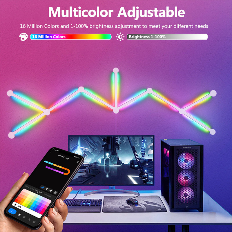 スマートRGBウォールランプ、Bluetoothアプリ接続L - Rgb Light Strip のレビューと価格