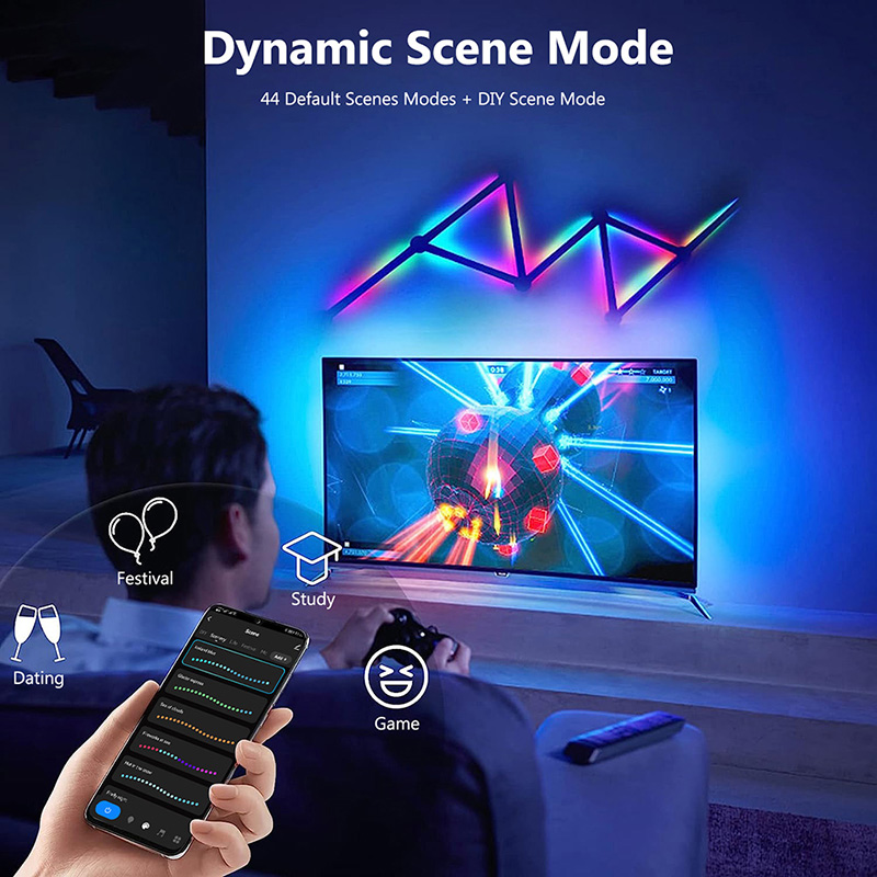 スマートRGBウォールランプ、Bluetoothアプリ接続L - Rgb Light Strip のレビューと価格
