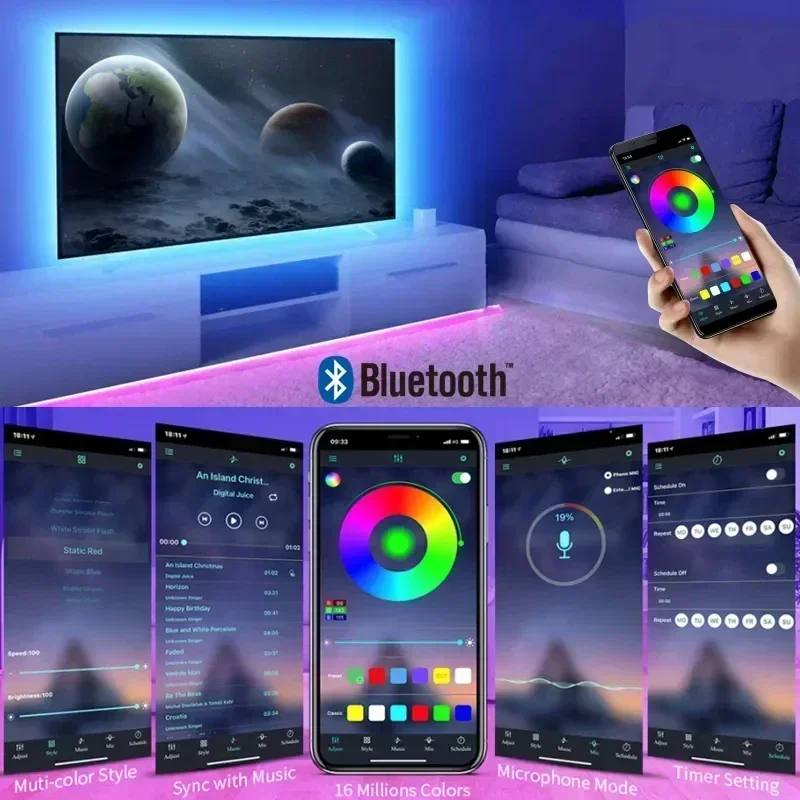 スマートRGB LEDゲーミングライトストリップ USBクリ - Rgb Light Strip のレビューと価格