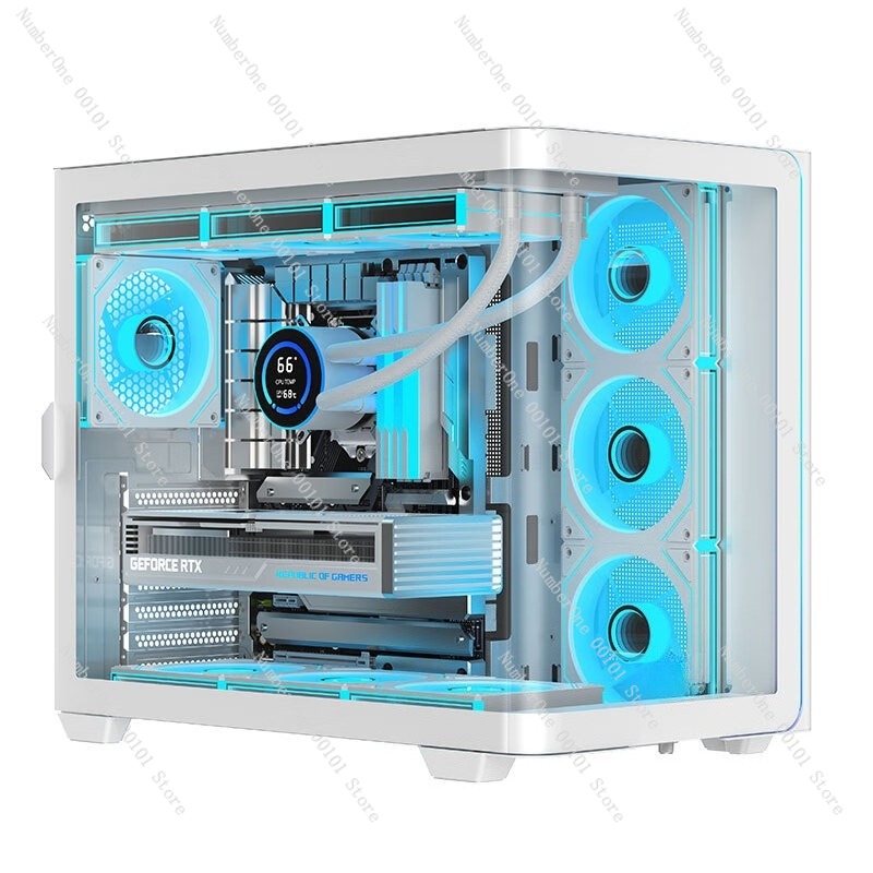 パノラマ曲面ガラスデスクトップPCケース ATXミッドタワー - Pc Gaming Case のレビューと価格