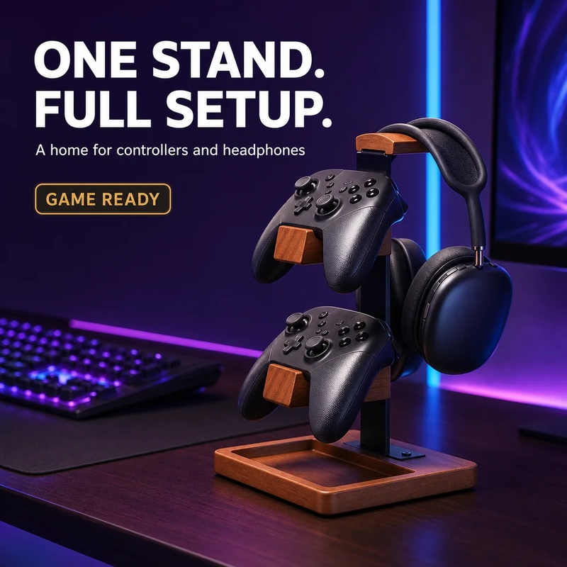 木製ヘッドホンスタンド ゲーミングヘッドセットホルダー デス - Pc Gaming Earphones のレビューと価格