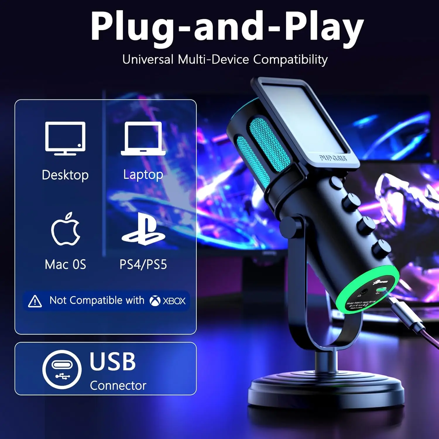 PUPGSIS USB PC マイク、Mac&Windows - Pc Gaming Discord のレビューと価格