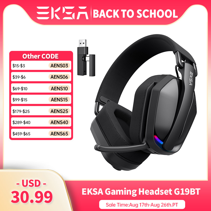 EKSA G19BT 2.4GHz ワイヤレスゲーミングヘッ - Pc Gaming Earphones のレビューと価格