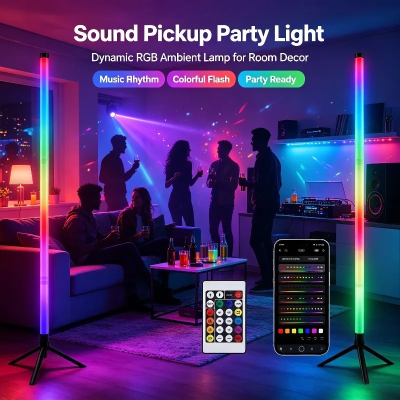2個セット 120CM RGBフロアランプ、音に反応するLE - Rgb Light Strip のレビューと価格