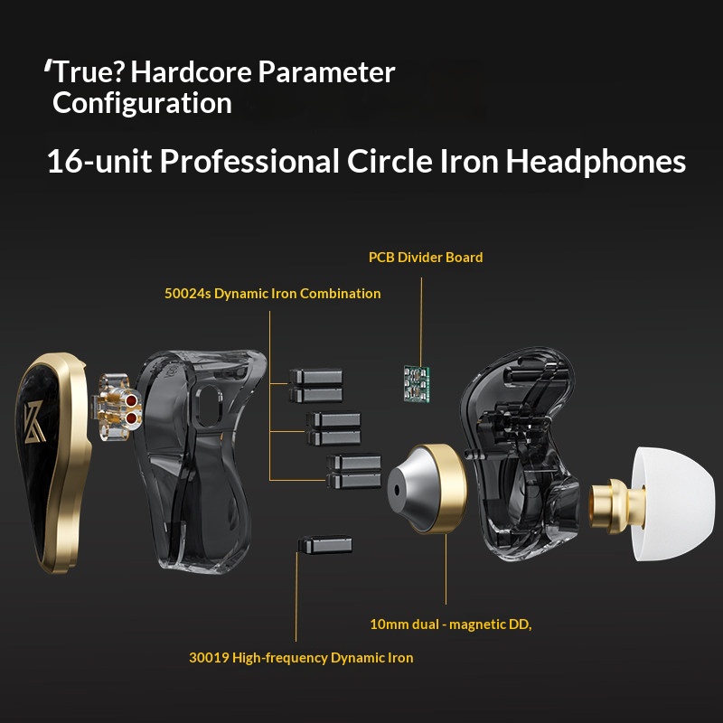 KZ ZAS メタル有線イヤホン 16 ユニットハイブリッド - Pc Gaming Earphones のレビューと価格