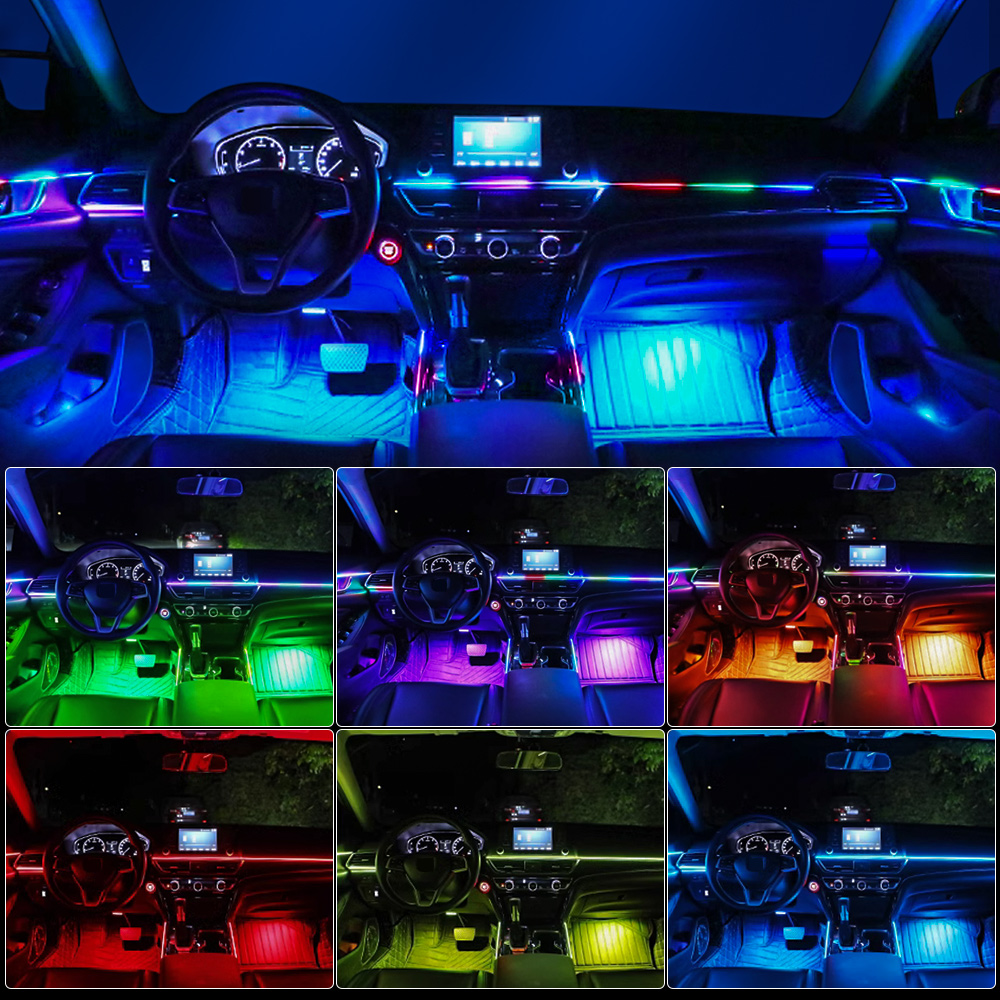 ユニバーサル Led 車のアンビエントライト RGB 64  - Rgb Light Strip のレビューと価格