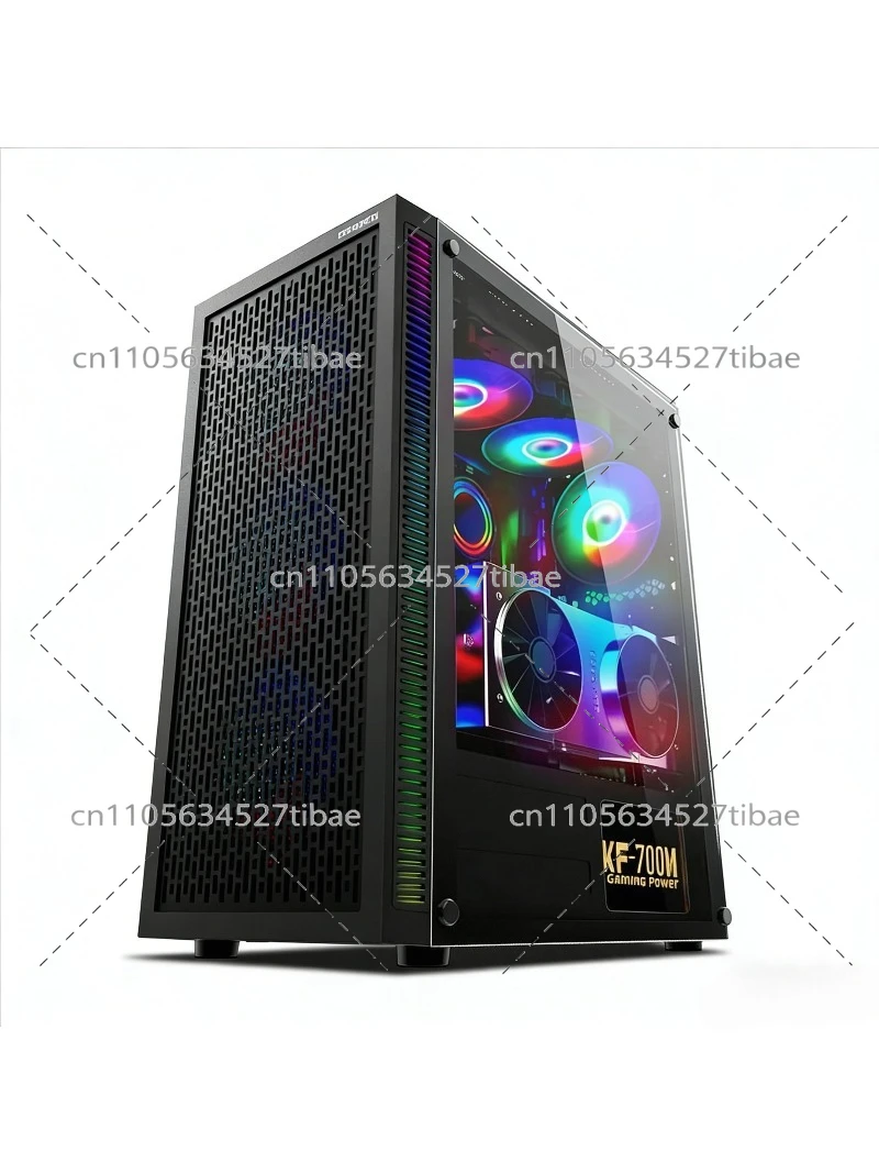 黒色E-ATXコンピューターケース、ガラスサイドパネル付き、 - Pc Gaming High End のレビューと価格