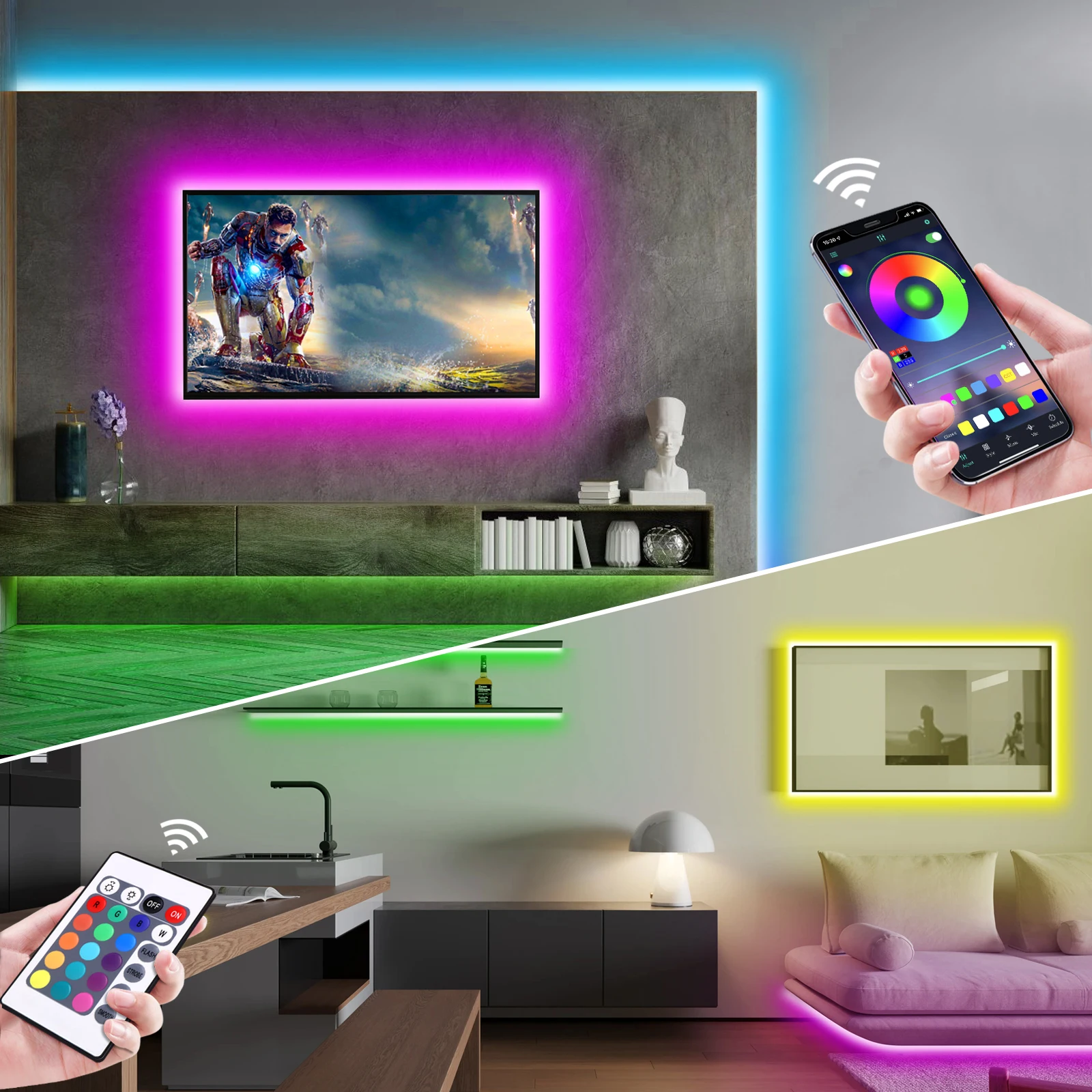 1-5m RGB LEDネオンストリップライト 5V USB - Rgb Light Strip のレビューと価格